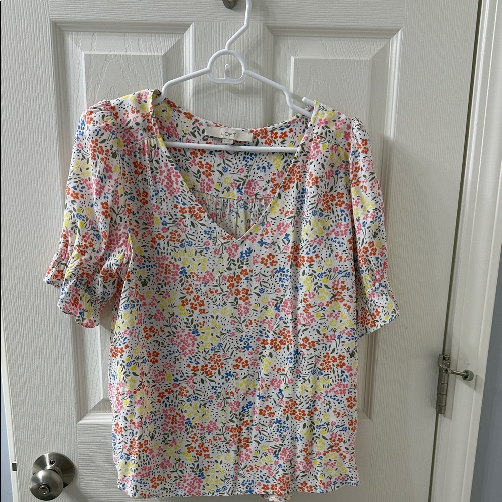 LOFT Multicolor Floral Blouse